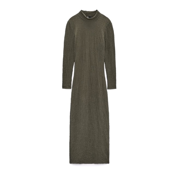 🫒 Beautiful textured ZARA dress. - Picture 3 of 8